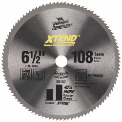 6-1/2 In. 108 Tooth XTEND™ Cordless Series Steel Circular Saw Blade