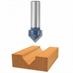 90° x 3/4 In. Carbide Tipped V-Groove Bit