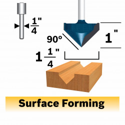 90° x 1-1/4 In. Carbide Tipped V-Groove Bit