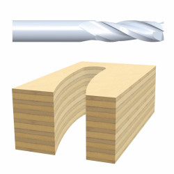 1/4 In. x 1 In. Solid Carbide 2-Flute Downcut Spiral Bit