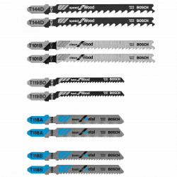 Wood and Metal Cutting T-Shank Jig Saw Blade Set