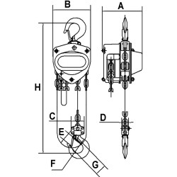 1 Ton 20' Lift KCH Series Chain Hoist - Heavy Duty - *JET