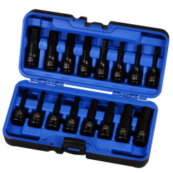 16 PC 1/2" DR SAE/Metric Hex Bit Impact Socket Set - *JET