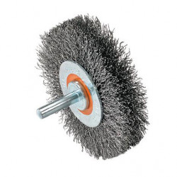 Mounted Crimped Wire Brush, Wheel - 3" x 1/4"